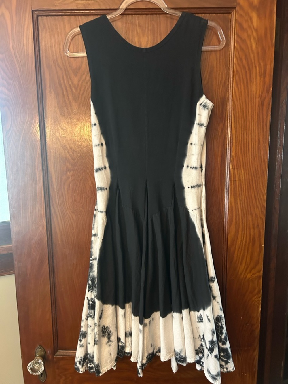 Vintage Luna Luz 90's Tie Dye Dress Cotton Black White Size Medium - Picture 4 of 8